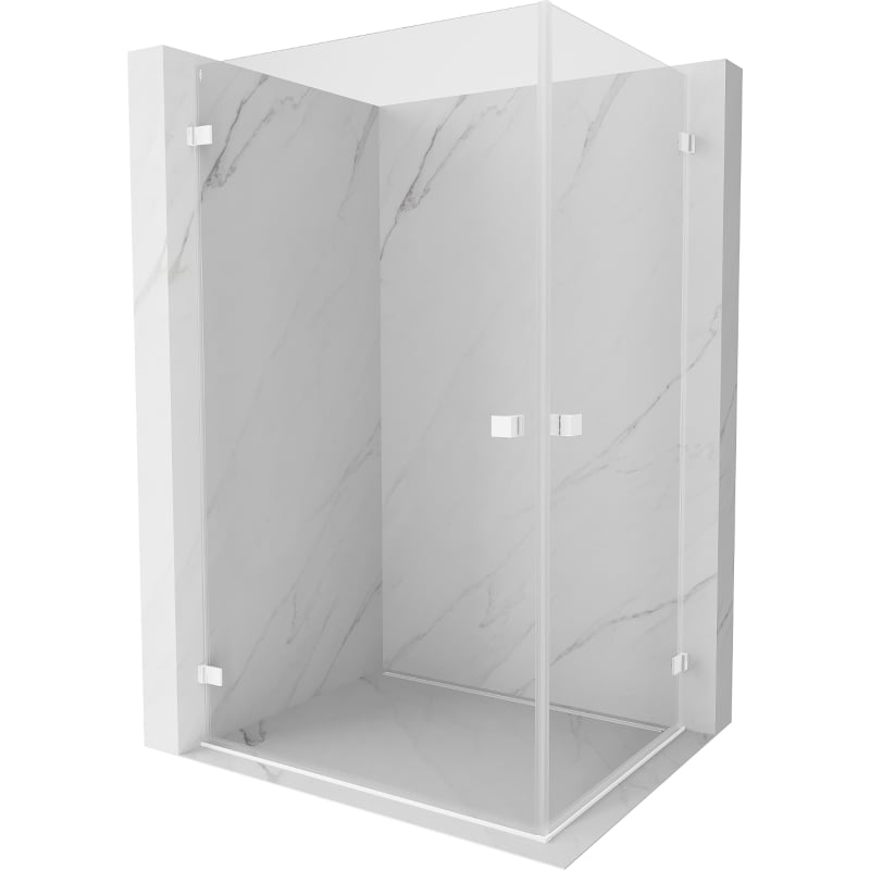 Mexen Lunar-B Duo kabina prysznicowa uchylna 80 x 70 cm, transparent, biała - 832-080L-070P-20-00