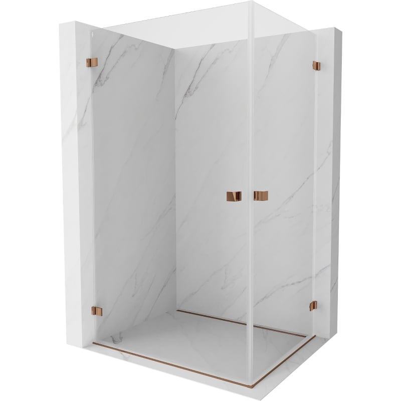 Mexen Lunar-B Duo kabina prysznicowa uchylna 100 x 95 cm, transparent, różowe złoto - 832-100L-095P-60-00