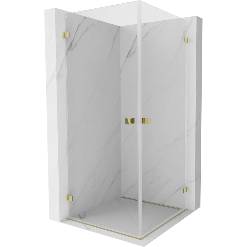 Mexen Lunar-B Duo kabina prysznicowa uchylna 90 x 90 cm, transparent, złota - 832-090L-090P-50-00