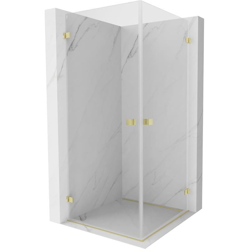 Mexen Lunar-B Duo kabina prysznicowa uchylna 95 x 95 cm, transparent, złota szczotkowana - 832-095L-095P-55-00