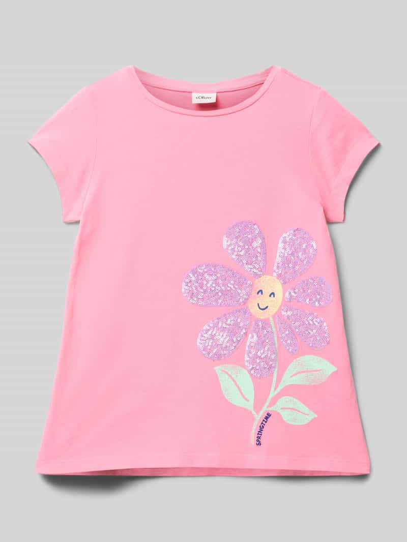 T-shirt o kroju regular fit z czystej bawełny