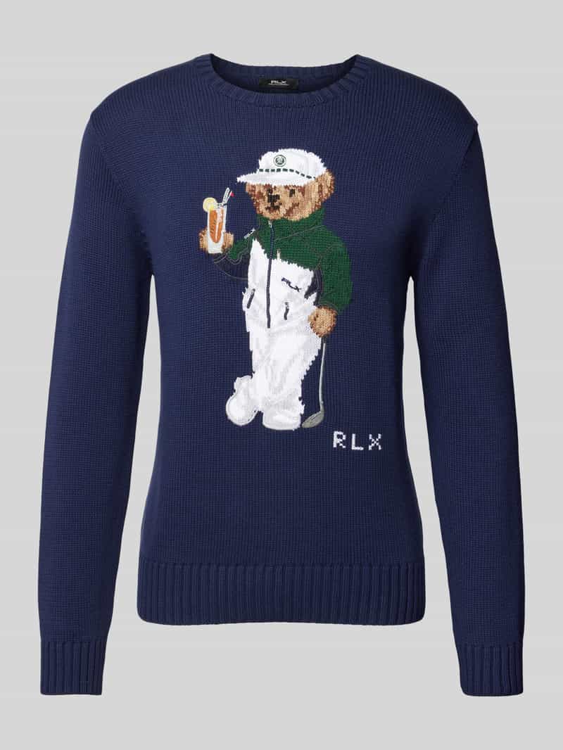 Sweter z dzianiny z wyhaftowanym motywem