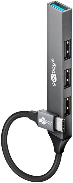Goobay 74457 huby i koncentratory USB 3.2 Gen 2 (3.1 Gen 2) Type-C 5000 Mbit/s Jasny Szary