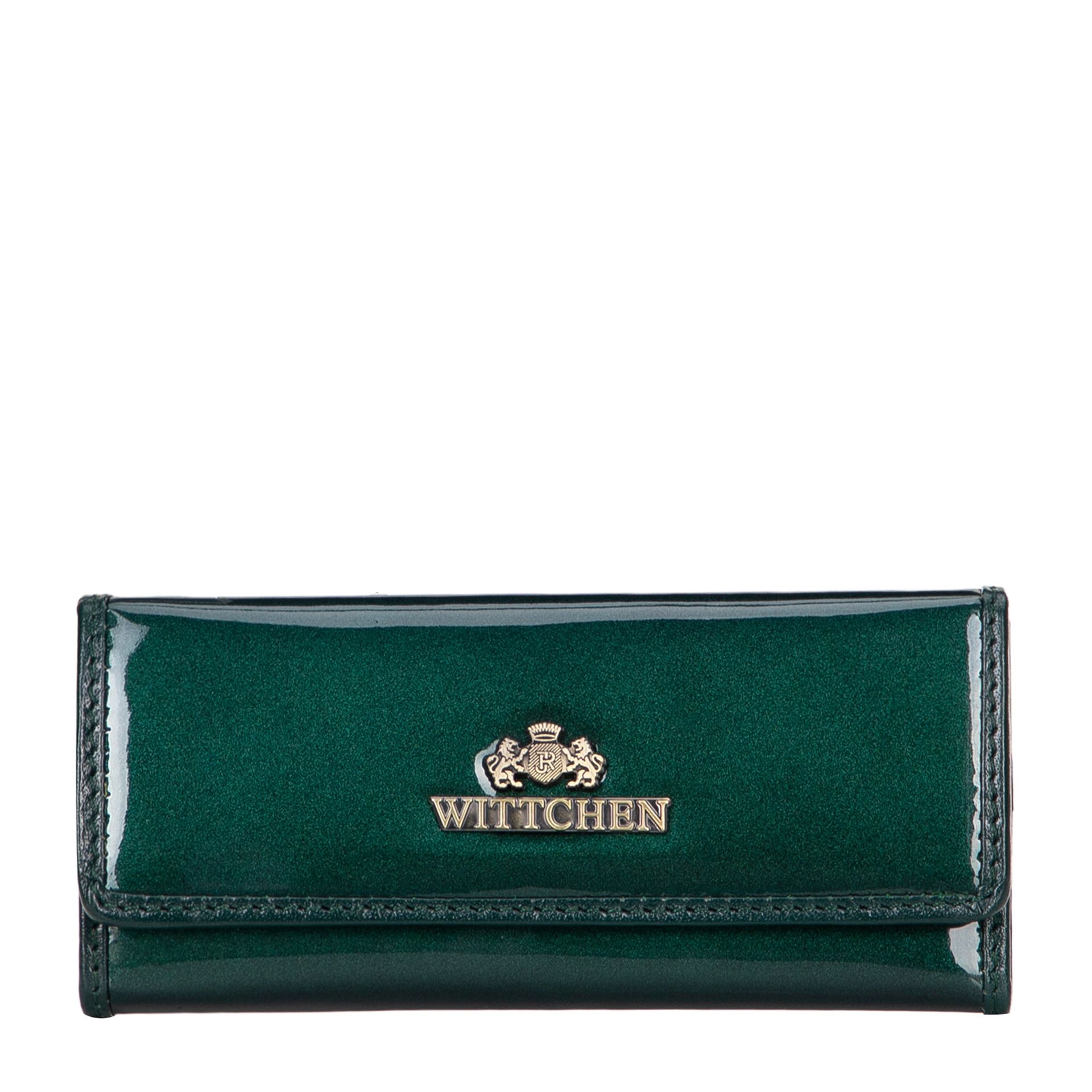 Etui na klucze ze skóry lakierowanej zielone