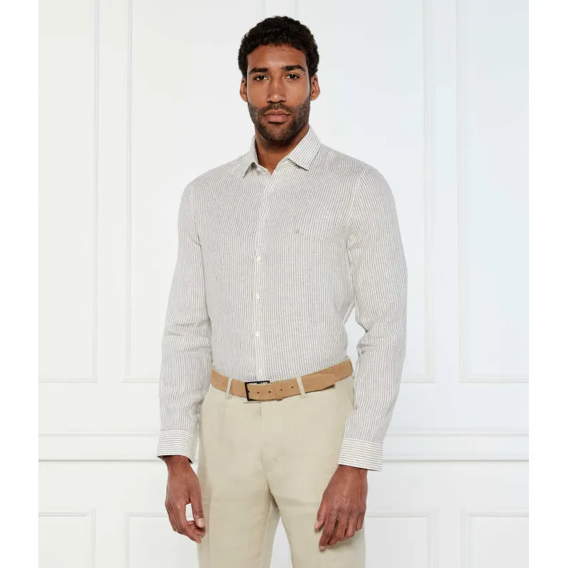 Calvin Klein Lniana koszula | Slim Fit