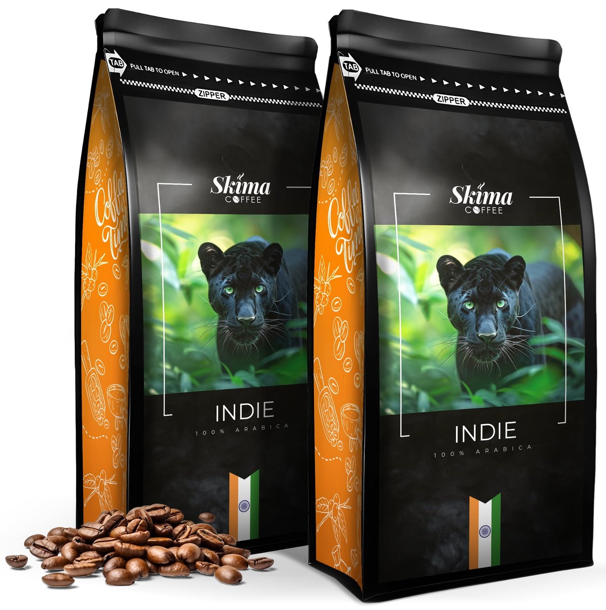 Kawa ziarnista 2X1kg INDIE 100% ARABICA Świeżo Palona do ekspresu