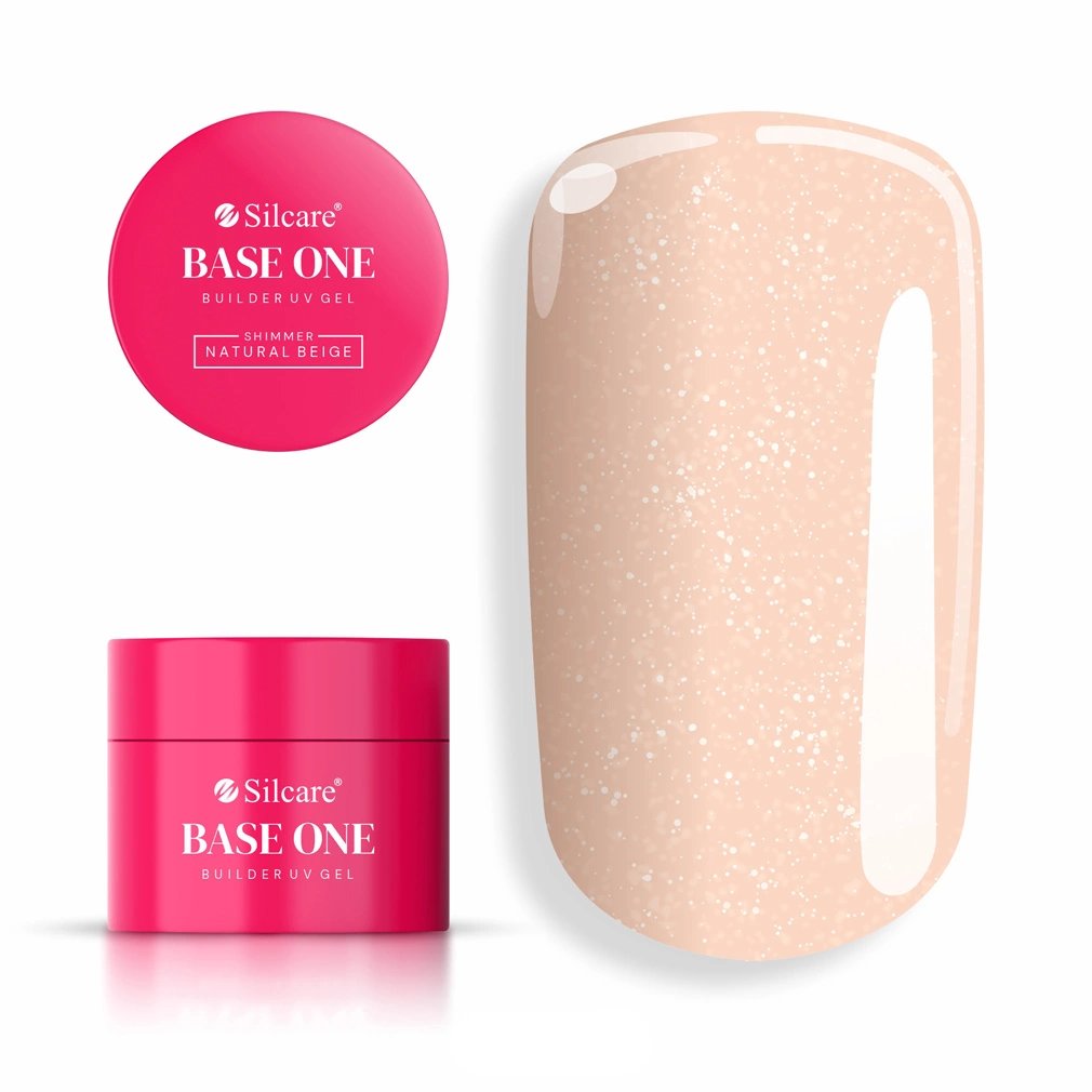 Żel do Paznokci UV Base One Shimmer Natural Beige 15 g Samopoziomujący Budujący