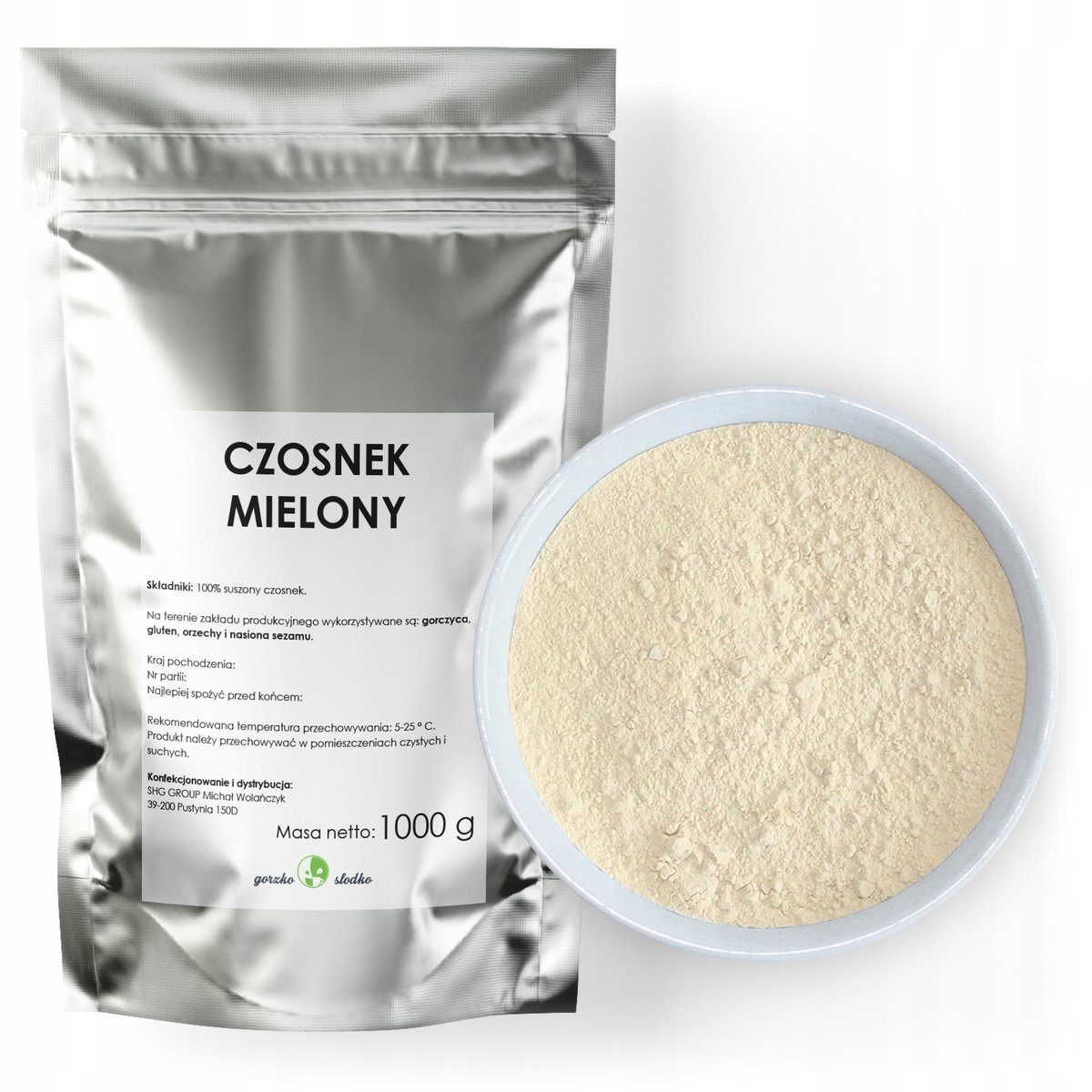 Czosnek Suszony Mielony Aromatyczny 1Kg