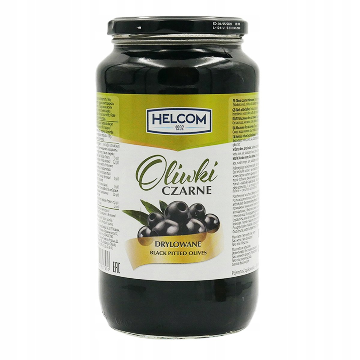 Oliwki Czarne Drylowane Bez Pestek Helcom 935Ml