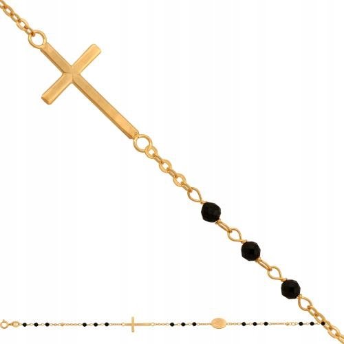 Złota Bransoletka Różaniec 585 1.40 g, 18.00 cm Rodium