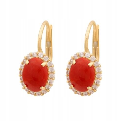 Złote Kolczyki Korale 585 2.40 g Rodium