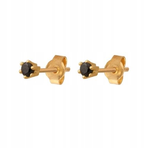 Złote Kolczyki 585 Na sztyft 0.85 g Rodium