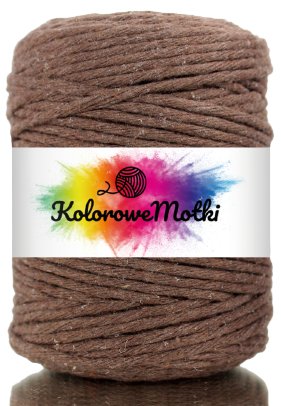 Sznurek Bawełniany do Makramy Brązowy 20m 3mm