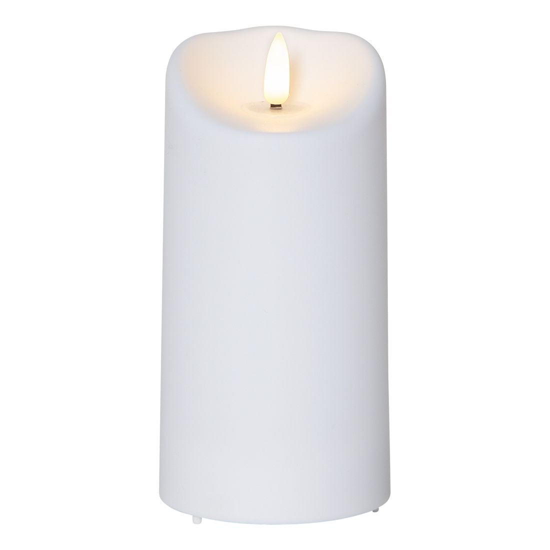Świeca LED plastikowa FLAMME OUTDOOR biała 15cm zewnętrzna IP44