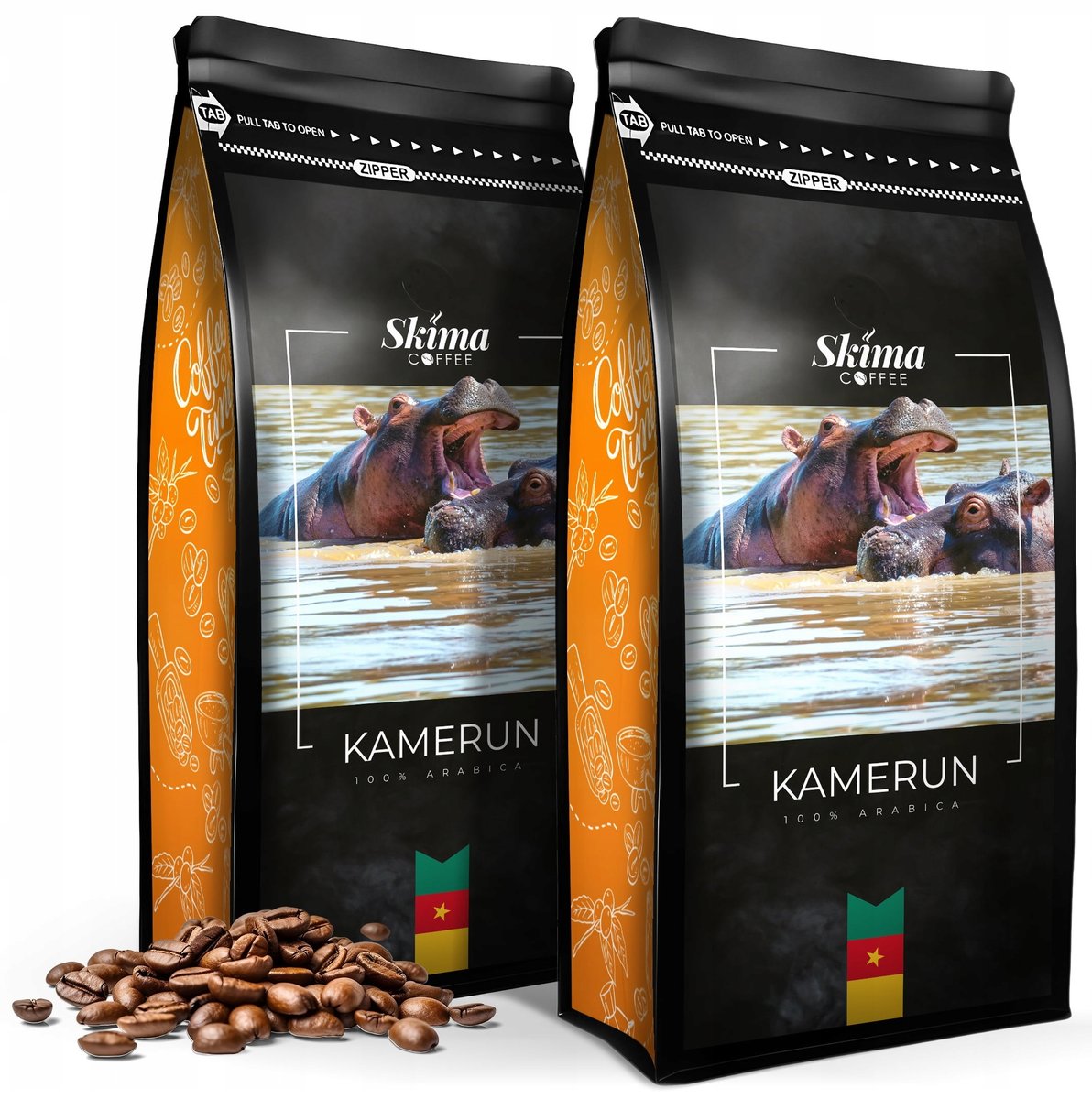 Kawa ziarnista 2x1kg KAMERUN 100% ARABICA Świeżo Palona do ekspresu