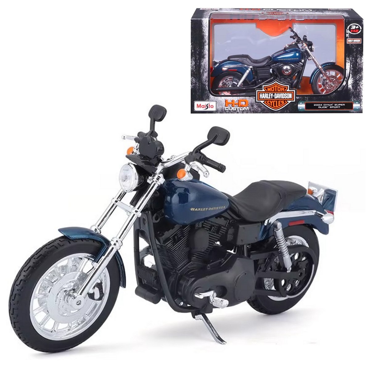 HARLEY DAVIDSON DYNA SUPER GLIDE SPORT 2004 MODEL MOTOCYKLA W SKALI 1:12 MAISTO