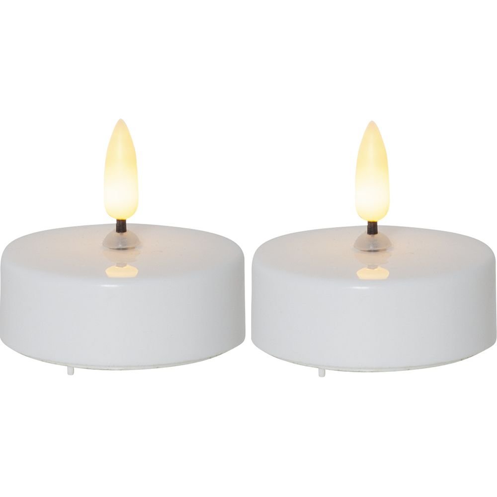 Zestaw 2x świeca LED tealight FLAMME biała 5,5cm