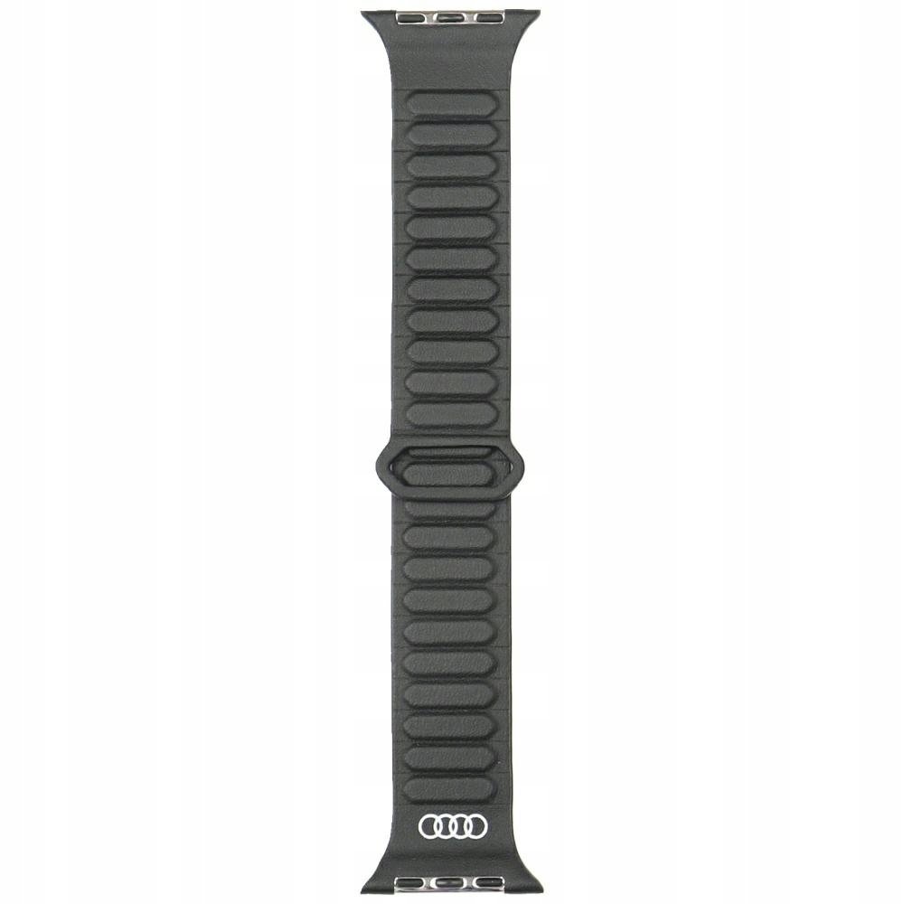 Pasek Audi Logo Synthetic Leather Magnetic Ring do Apple Watch 44/45