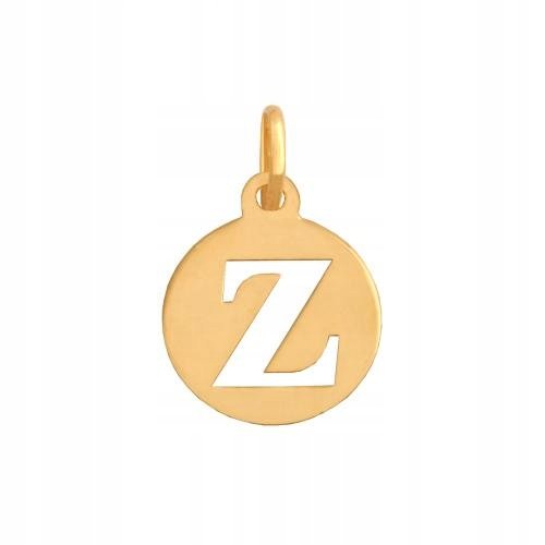 Złota Przywieszka 585 Literka Z Okrągła mini 0.40 g Rodium