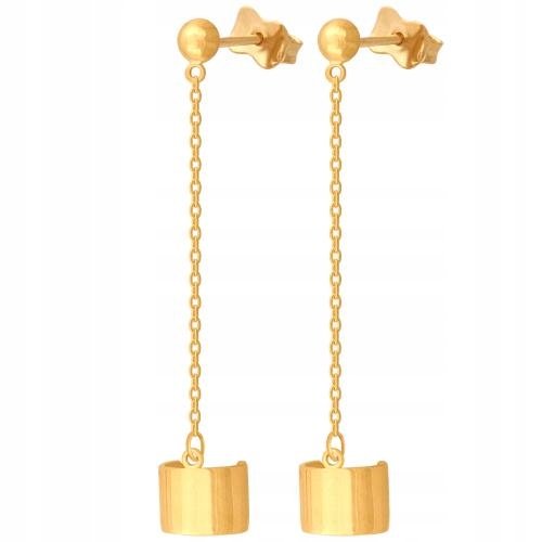 Złote Kolczyki 585 Na sztyft 2.40 g Rodium