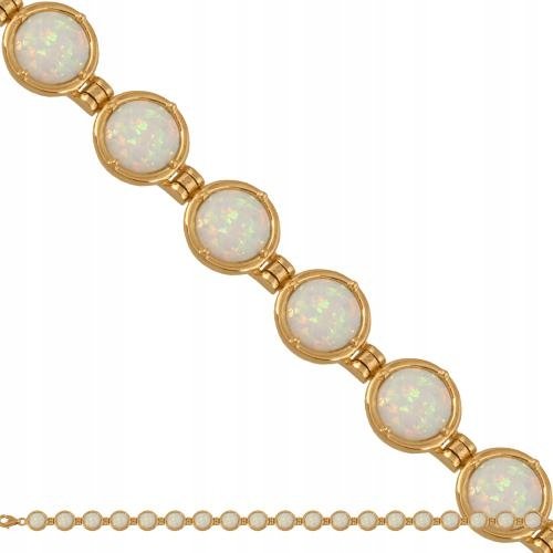 Złota Bransoletka Opal 585 10.70 g, 20.00 cm Rodium