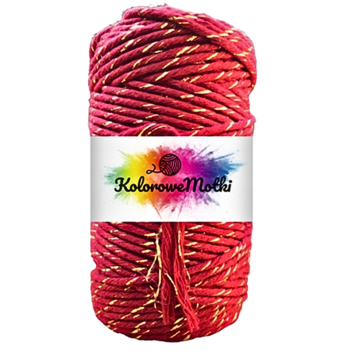 Sznurek Bawełniany Krwisty Złota Nić 60m 2mm