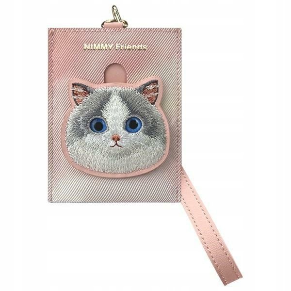 Nimmy portfel na karty różowy/pink Big Eyed Pet 2.0 Cat