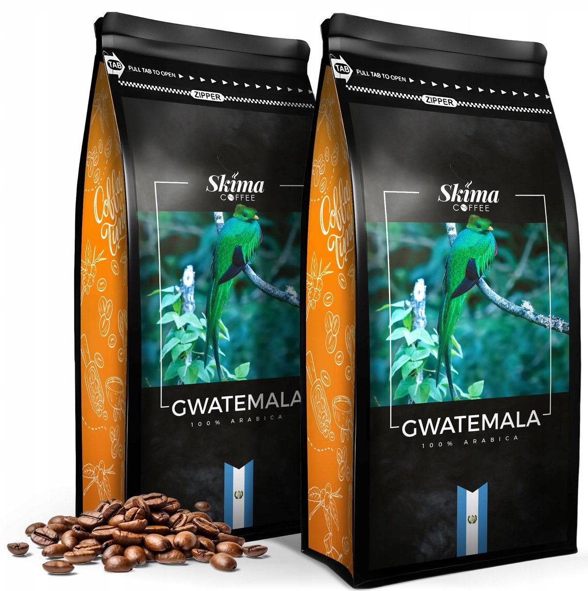 Kawa ziarnista 2X1kg GWATEMALA 100%ARABICA Świeżo Palona do ekspresu