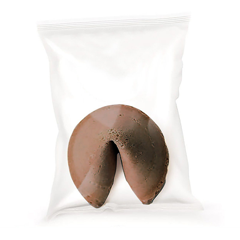 CIASTECZKA z wróżbą kolor CZEKOLADOWY przezroczyste opakowanie 250szt.