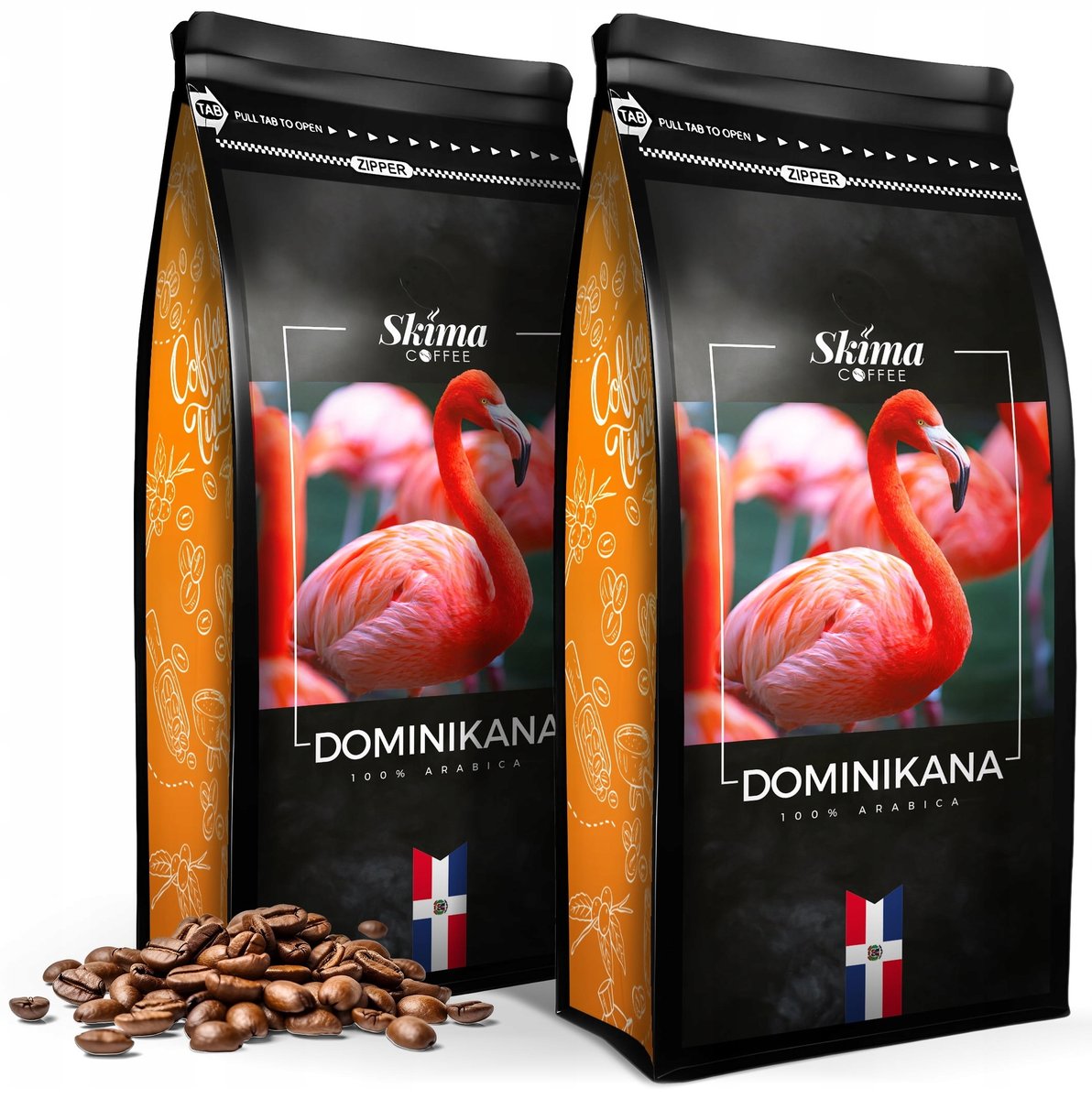Kawa ziarnista 2X1kg DOMINIKANA 100% ARABICA Świeża do ekspresu