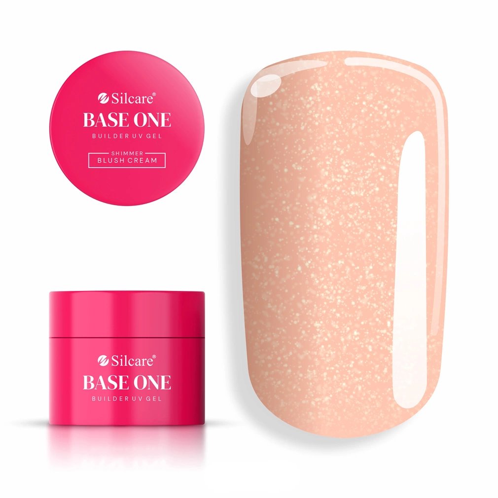Żel do Paznokci UV Base One Shimmer Blush Cream 15 g Budujący