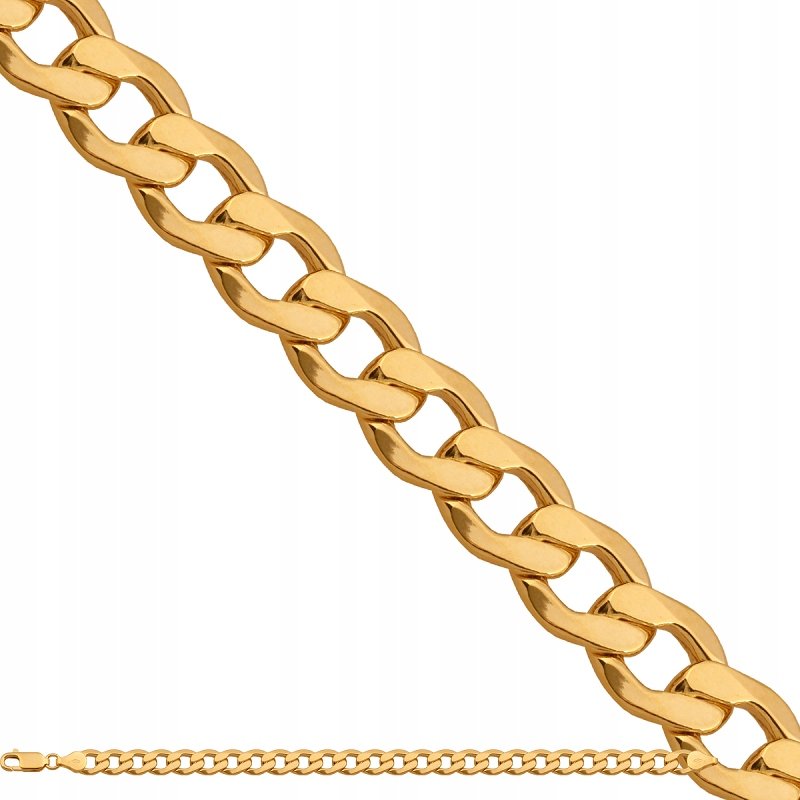 ZŁOTY Łańcuszek Pancerka Dmuchany 585 60 cm 30.30 g Rodium