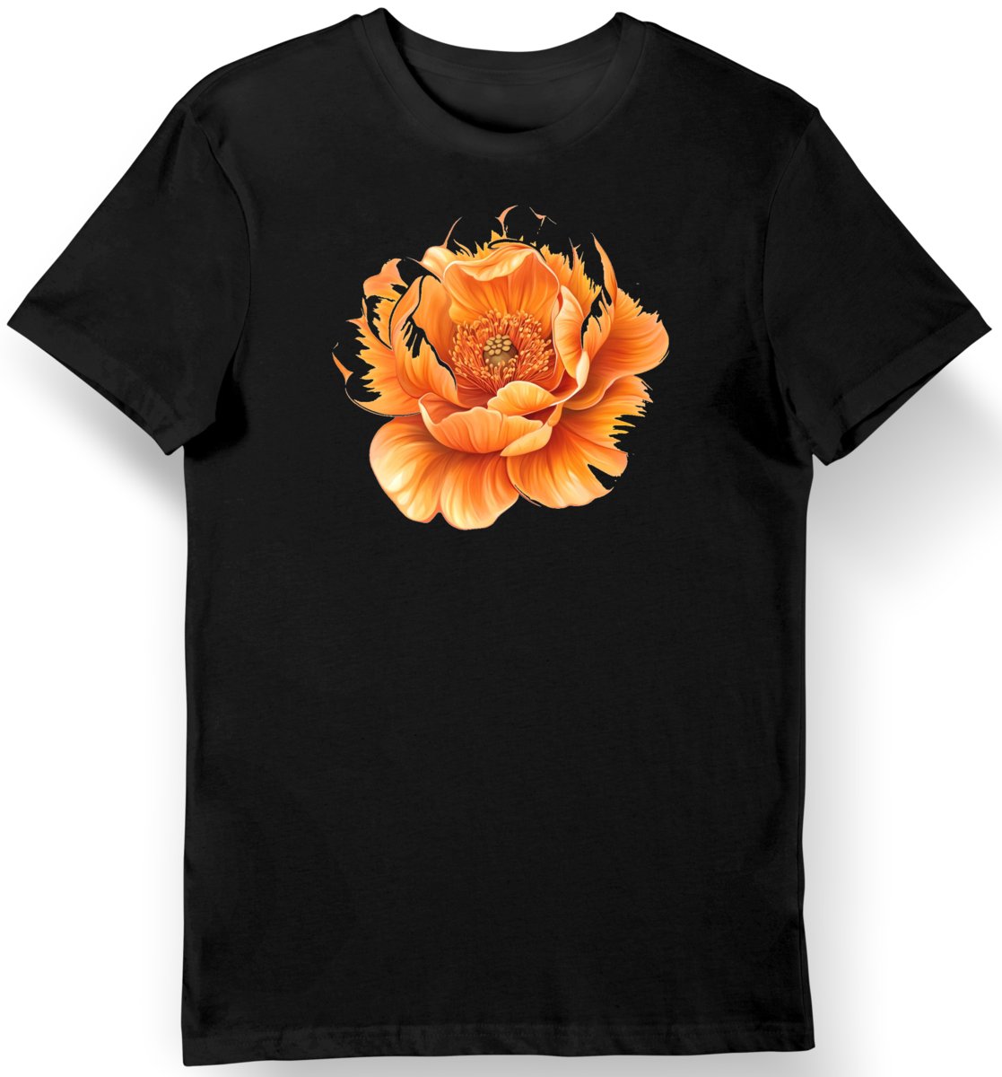 Koszulka męska czarna z motywem kwiatu Hana Yori w stylu anime 2XL