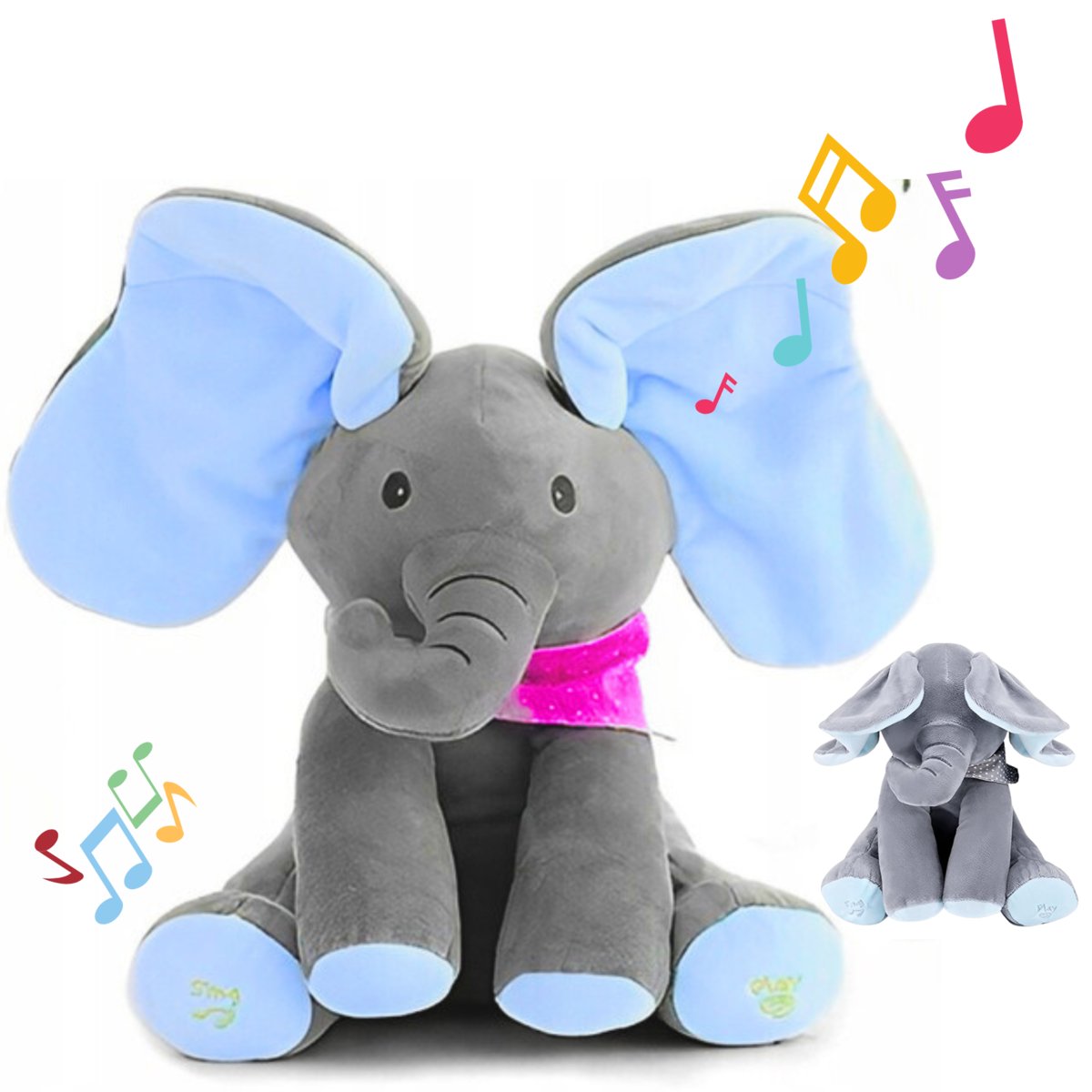 Interaktywny Pluszowy Słoń Mówiąca i Śpiewająca Maskotka dla Dzieci