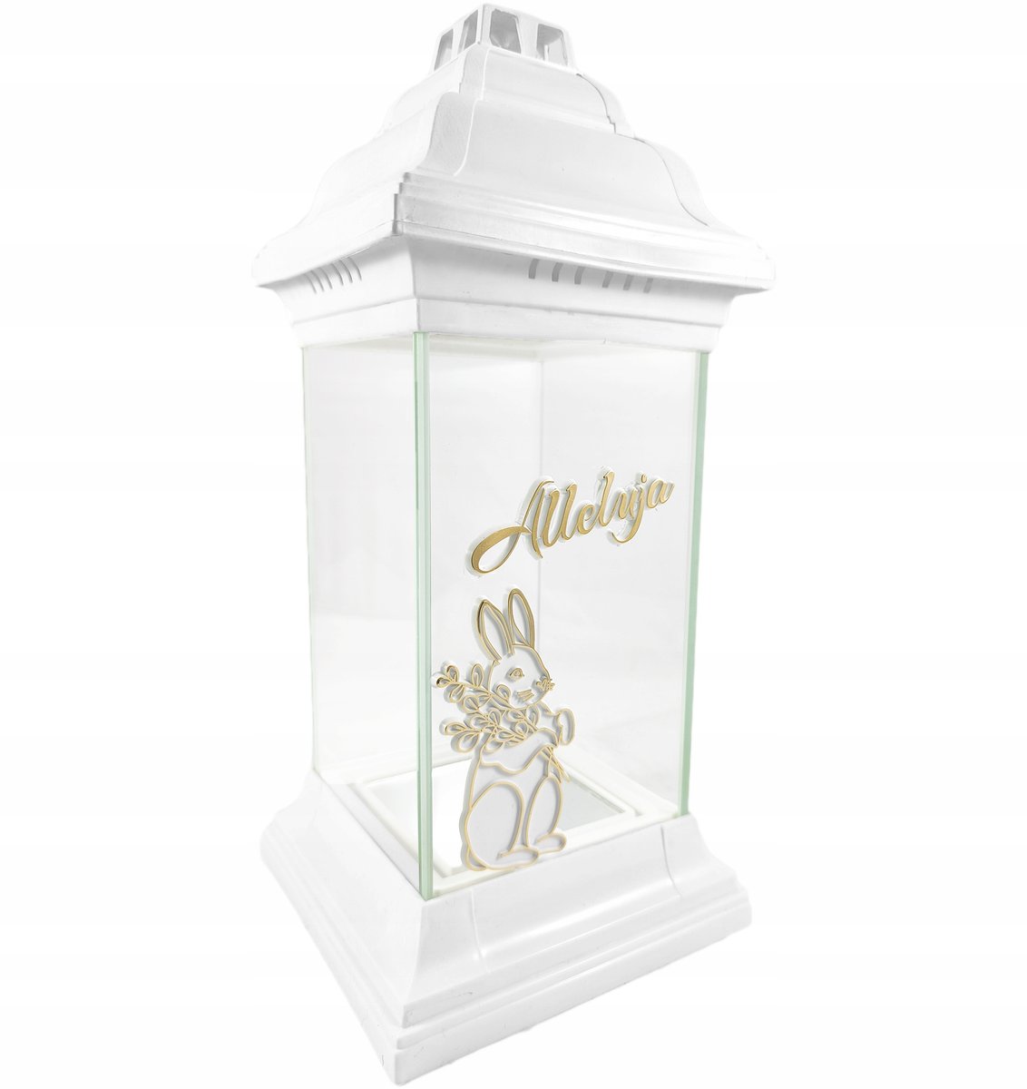 Znicz wielkanocny kapliczka Wielkanoc pisanka lampion szklany Zajączek