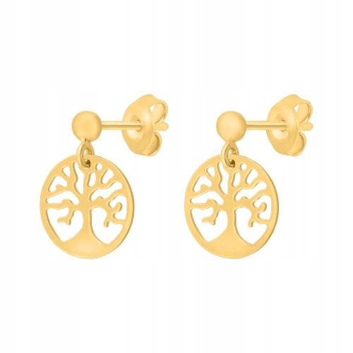 Złote Kolczyki 585 Na sztyft 1.20 g Rodium