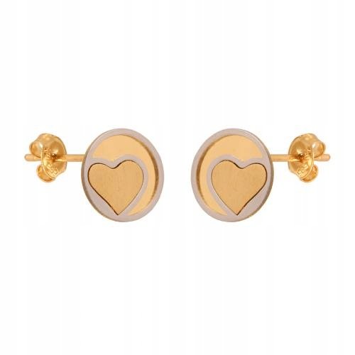 Złote Kolczyki 585 Na sztyft 1.50 g Rodium