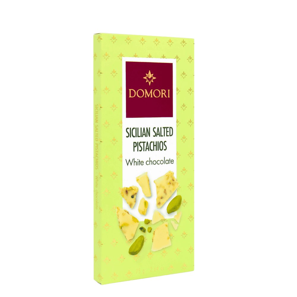 Domori czekolada biała z solonymi pistacjami 75g