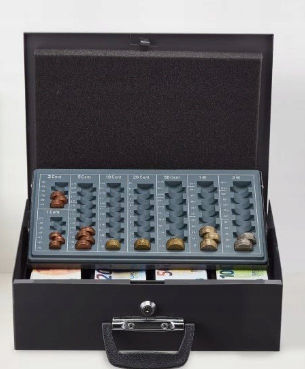 Kasetka na pieniądze zamykana na kluczyk