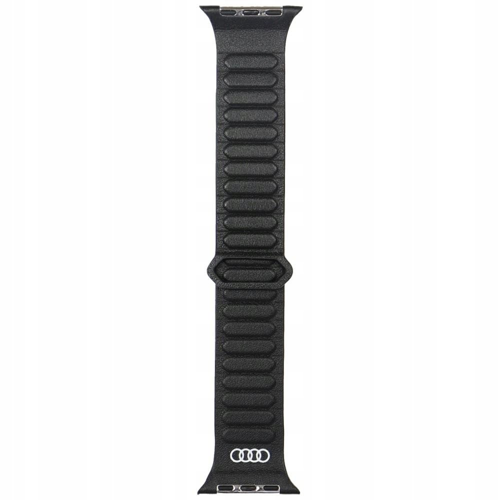 Pasek Audi Logo Genuine Leather Magnetic Ring do Apple Watch 44/45/46/49mm