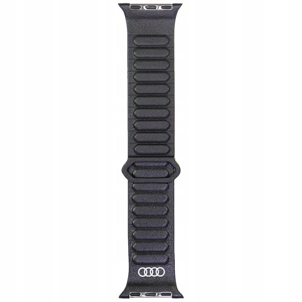 Pasek Audi Logo Genuine Leather Magnetic Ring do Apple Watch 40/41/42mm cza