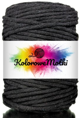 Sznurek Bawełniany do Makramy Czarny 10m 5mm