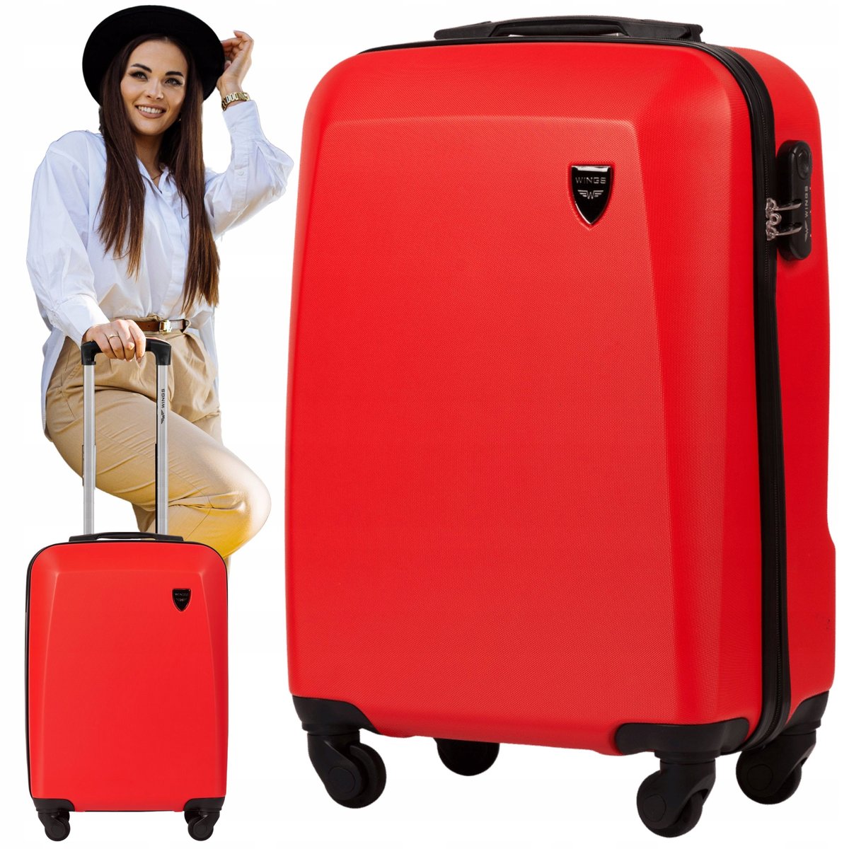 WINGS Walizka KABINOWA mała 55x40x20 RYANAIR bagaż PODRĘCZNY na KÓŁKACH ABS