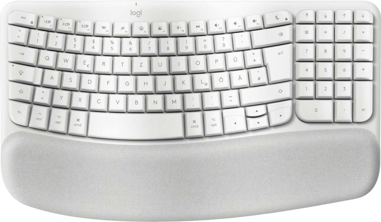 Logitech Wave Keys for Mac klawiatura Dom/Biuro Bluetooth QWERTZ Niemiecki Biały