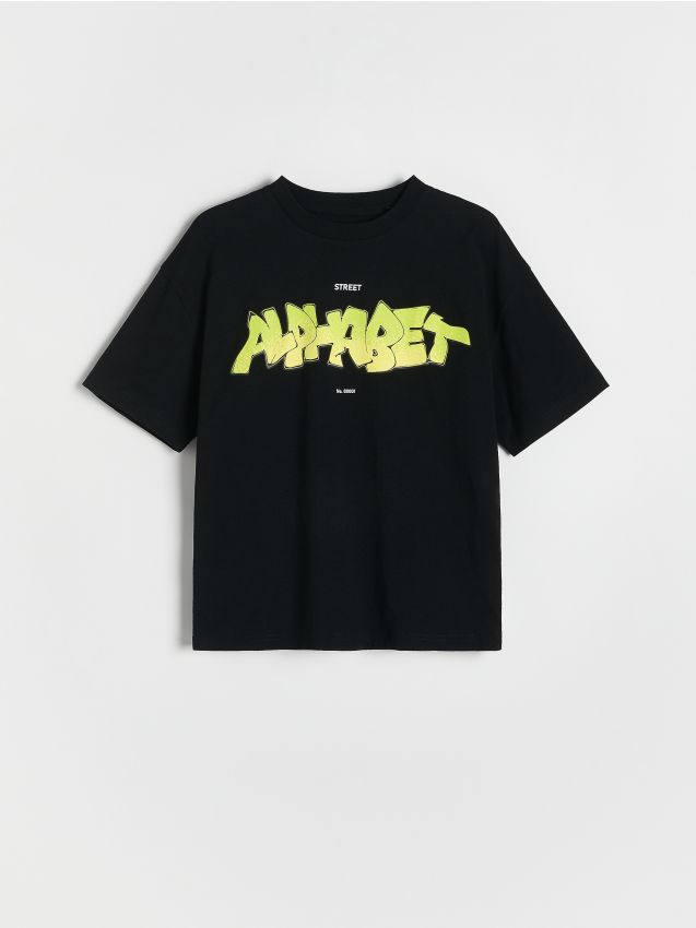 Reserved - T-shirt z nadrukiem - czarny