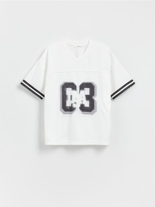 Reserved - T-shirt z nadrukiem - biały