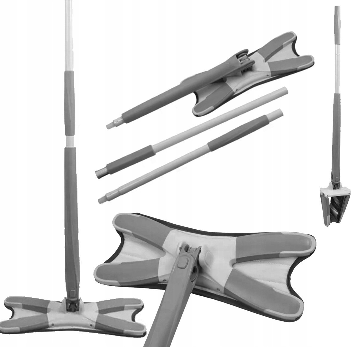 Mop podłogowy wyciskany X szary