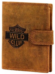 Portfel Męski Skórzany ALWAYS WILD Skóra Licowa Duży Pionowy Z Zapięciem RFID AW-N4L-GHD/5404 BRĄZOWY 13 x 10 x 2 [cm]