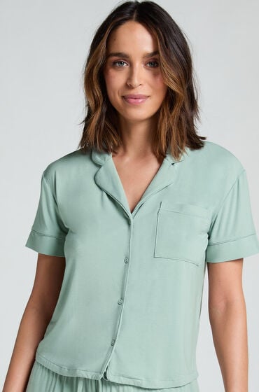 Hunkemöller Narzutka Essential z dżerseju z krótkim rękawem Zielony