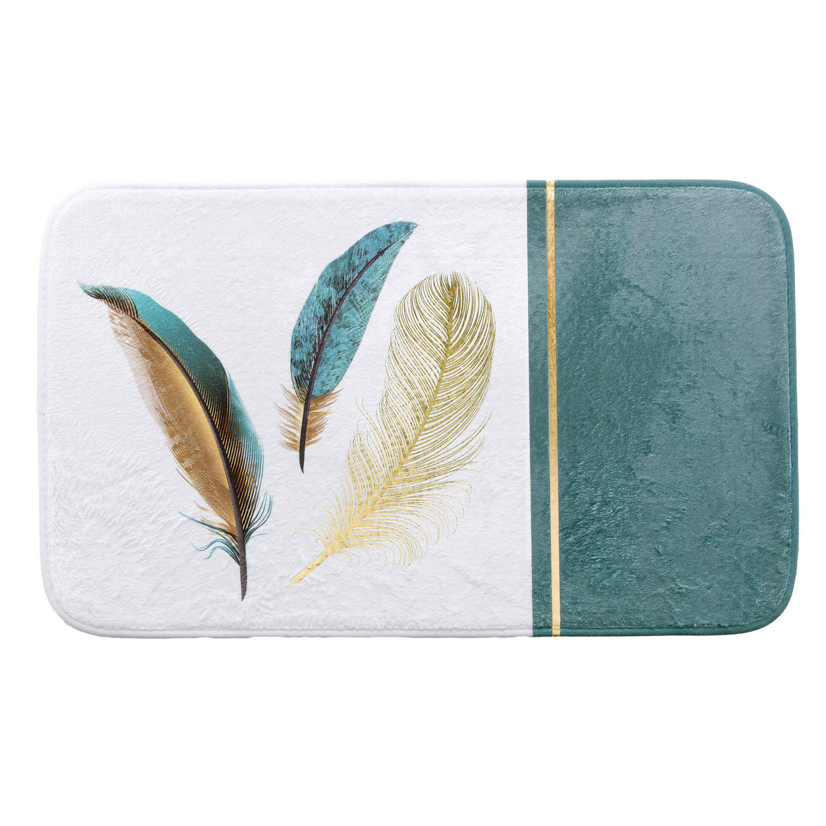 Mata łazienkowa ze złotym wzorem, PLUMISS, 45 x 75 cm